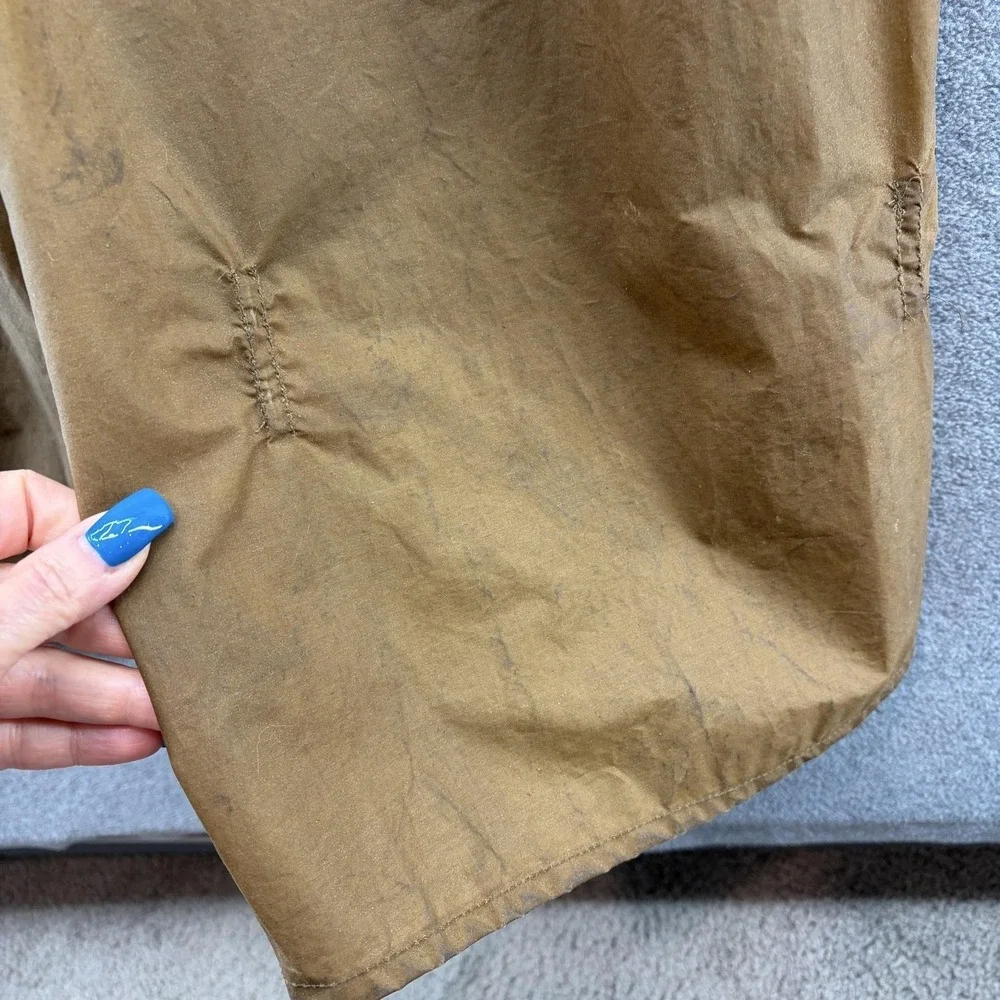 VTG 80s Banana Republic Coat Mens Small Brown Waxed Rain Duster England